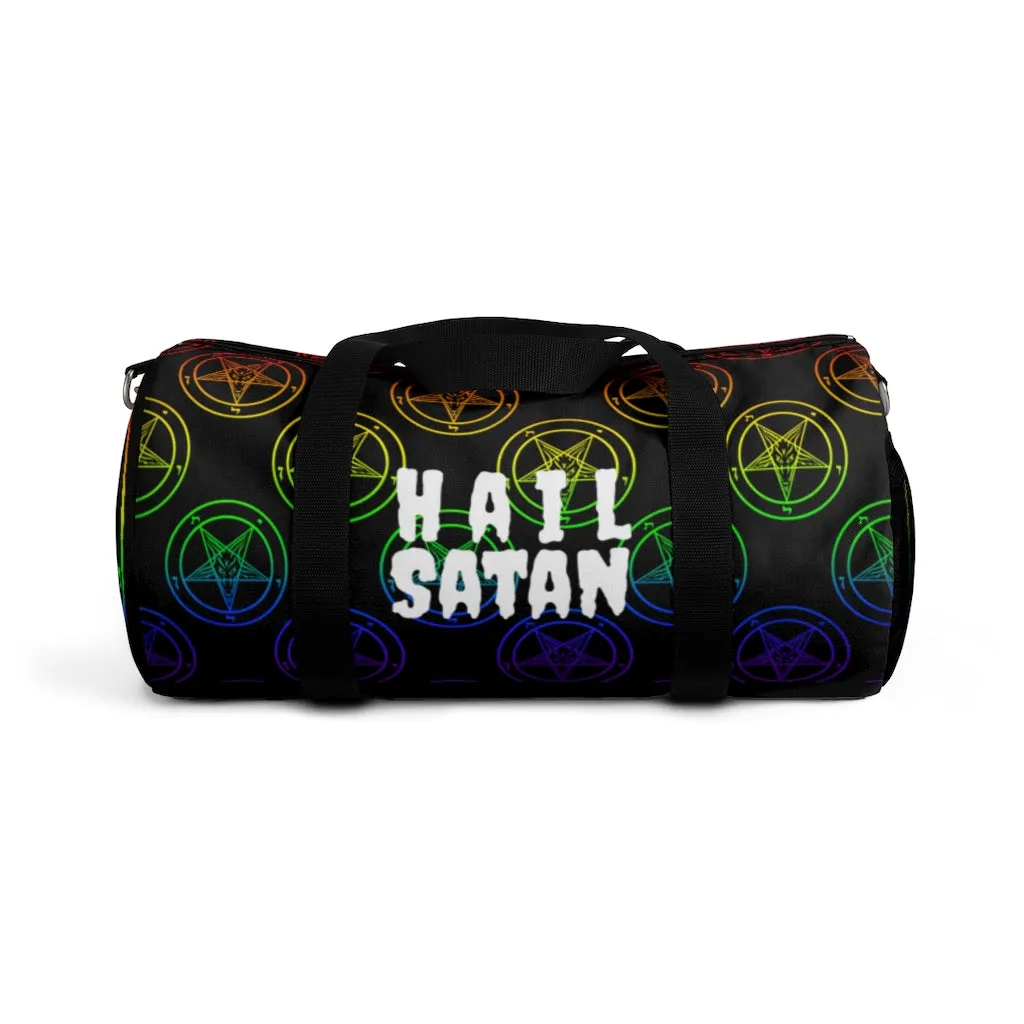 Rainbow Pentagram Baphomet Duffel Bag