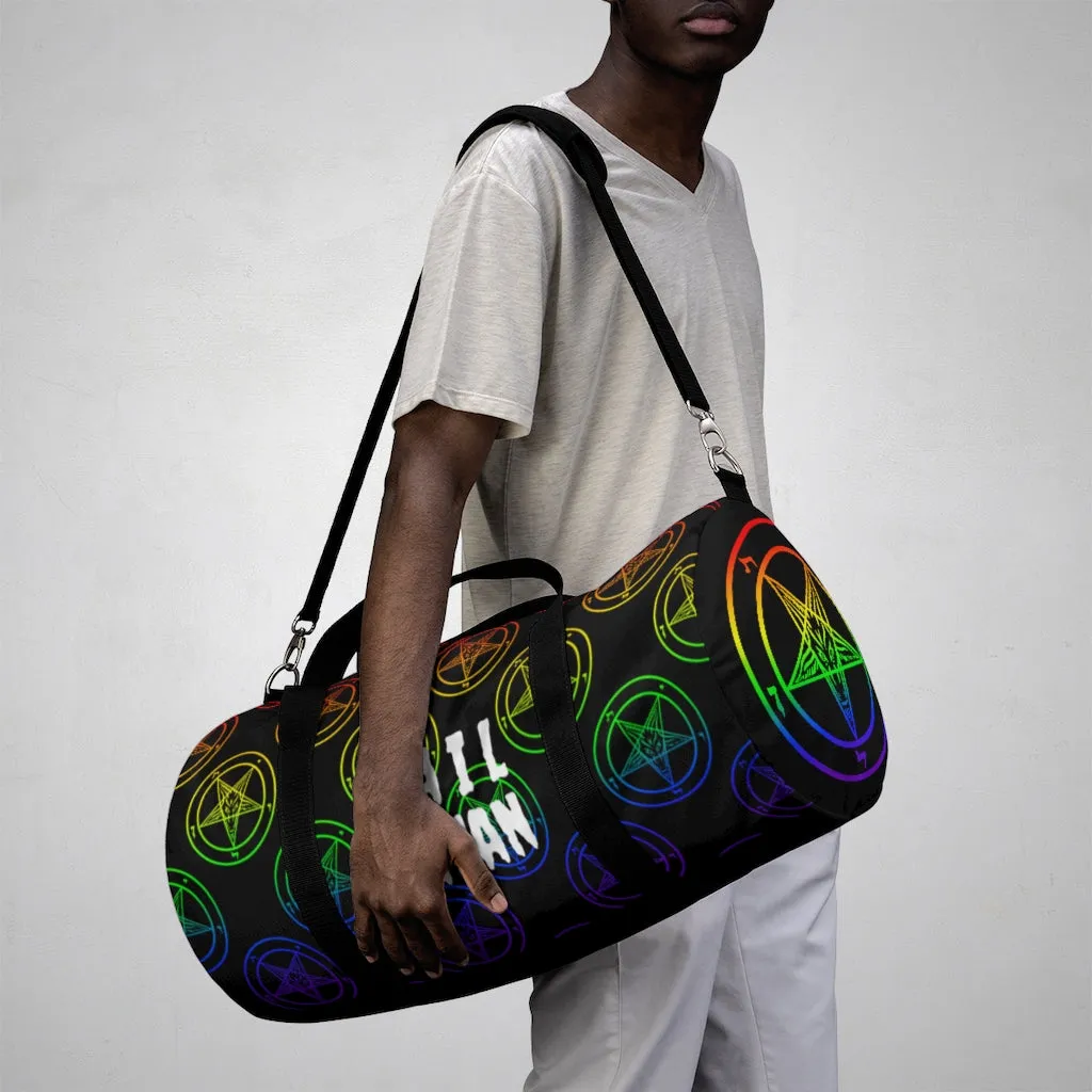 Rainbow Pentagram Baphomet Duffel Bag