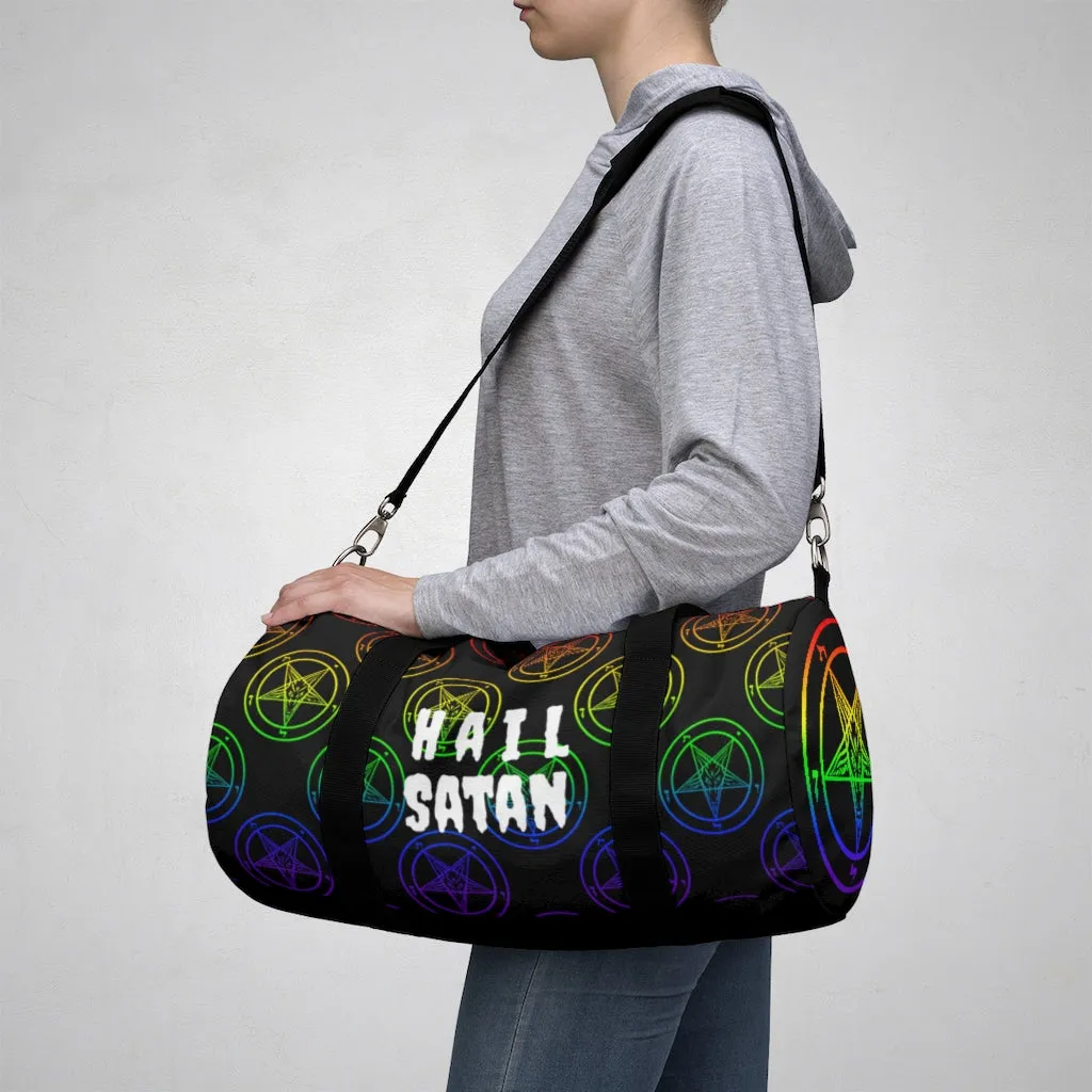 Rainbow Pentagram Baphomet Duffel Bag