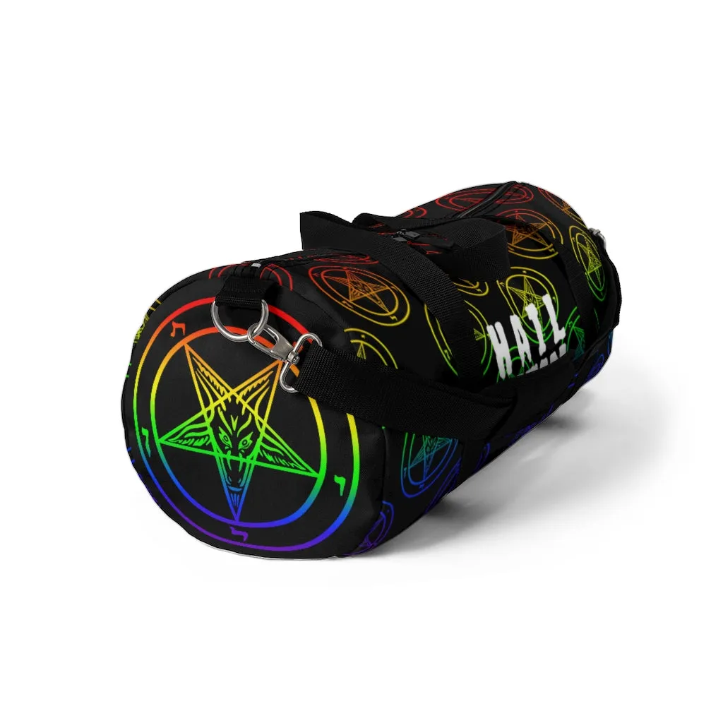 Rainbow Pentagram Baphomet Duffel Bag