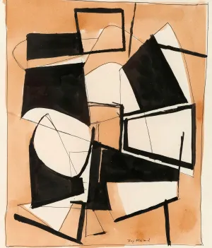 RAY MEAD "UNTITLED" WATERCOLOR, 1955