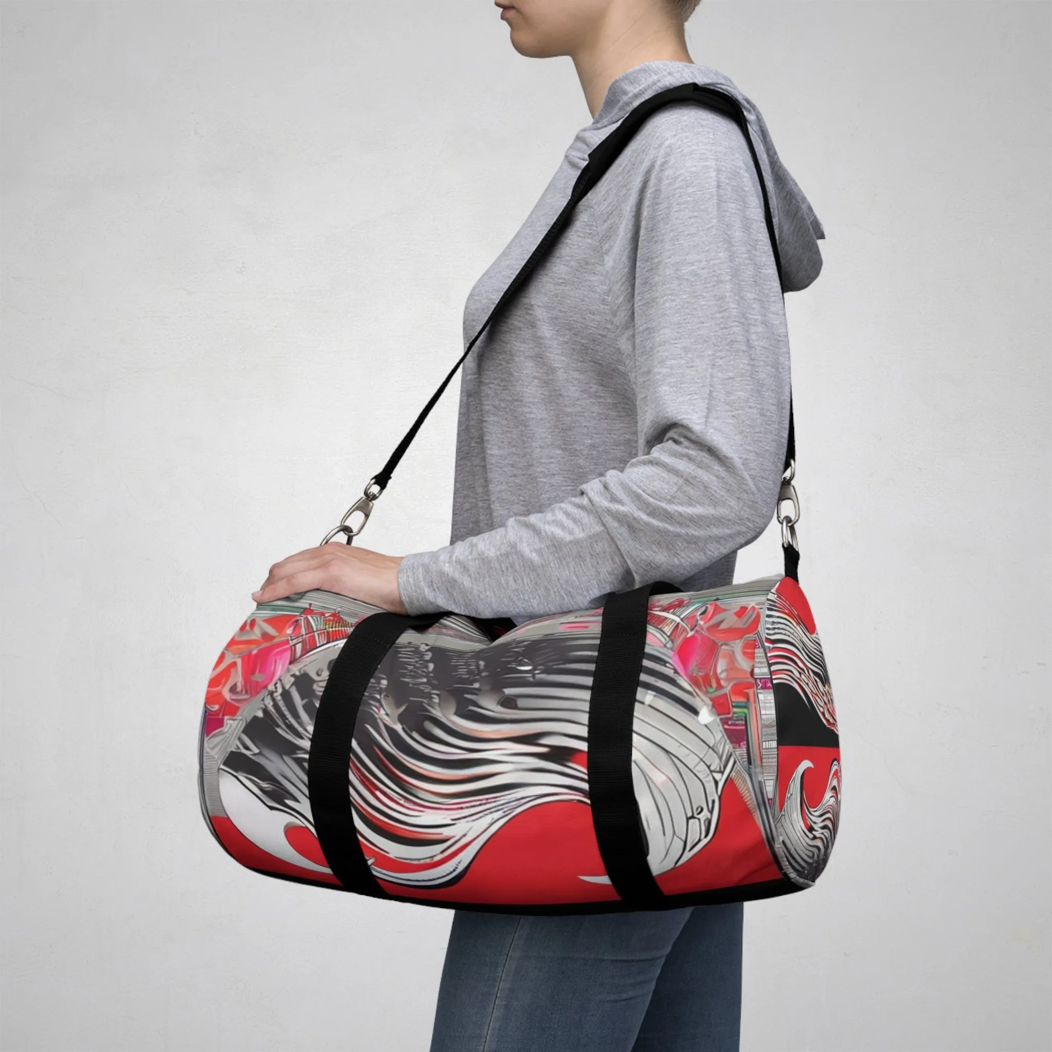 Red Ocean Wave Duffle Bag - Exclusive At Loot Cascade