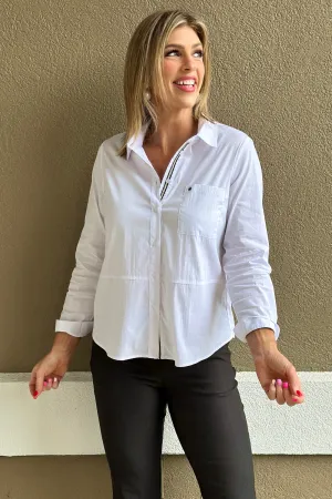 Renuar Timeless White Button Down Blouse