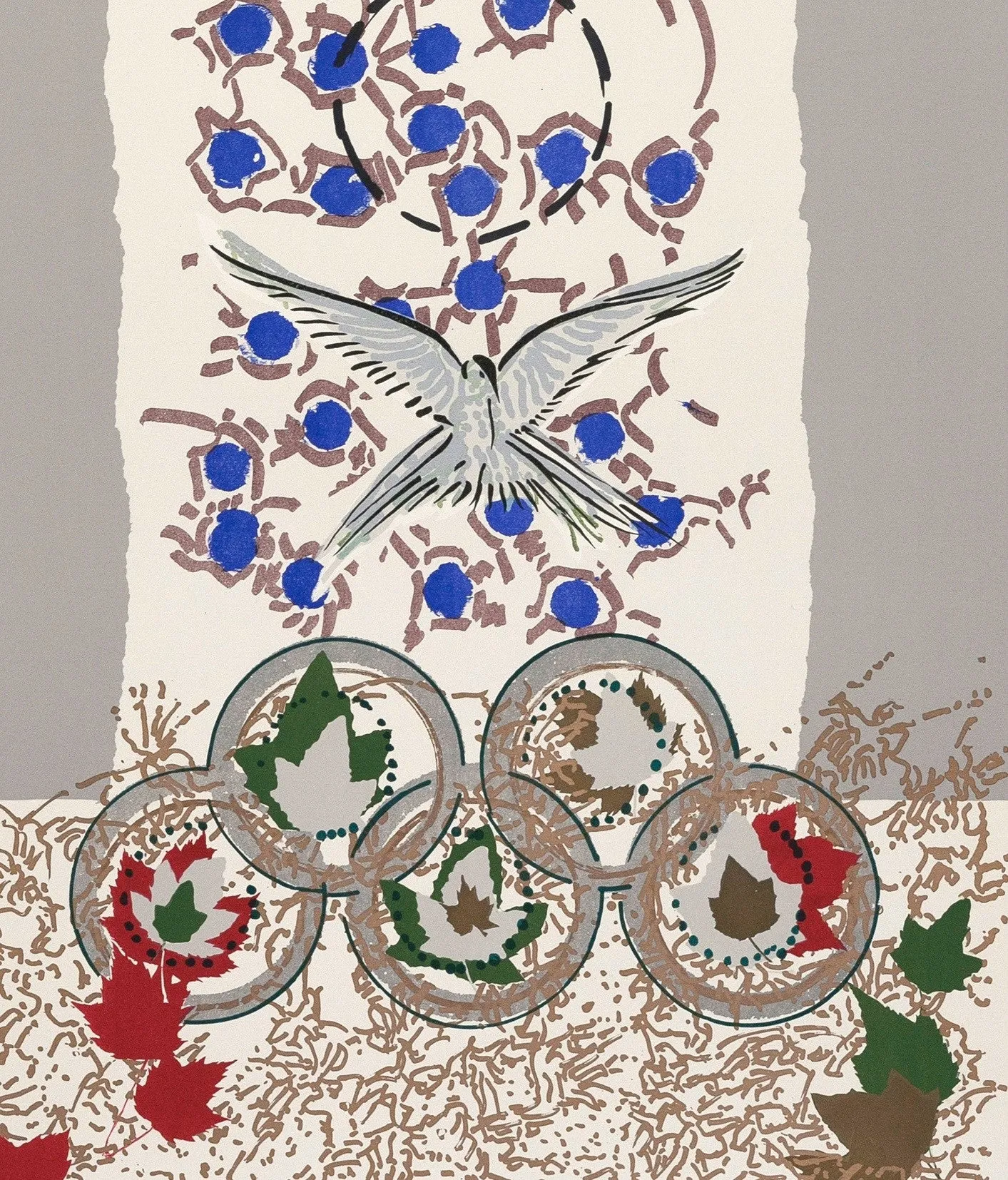 RIOPELLE "DOVE OF PEACE" SILKSCREEN, 1988