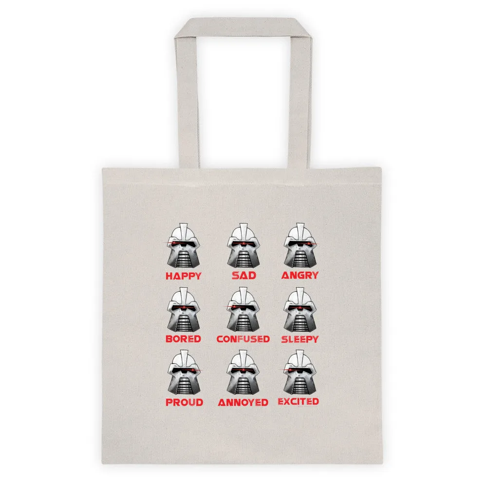 Robot Moods Emotions Chart Tote Bag