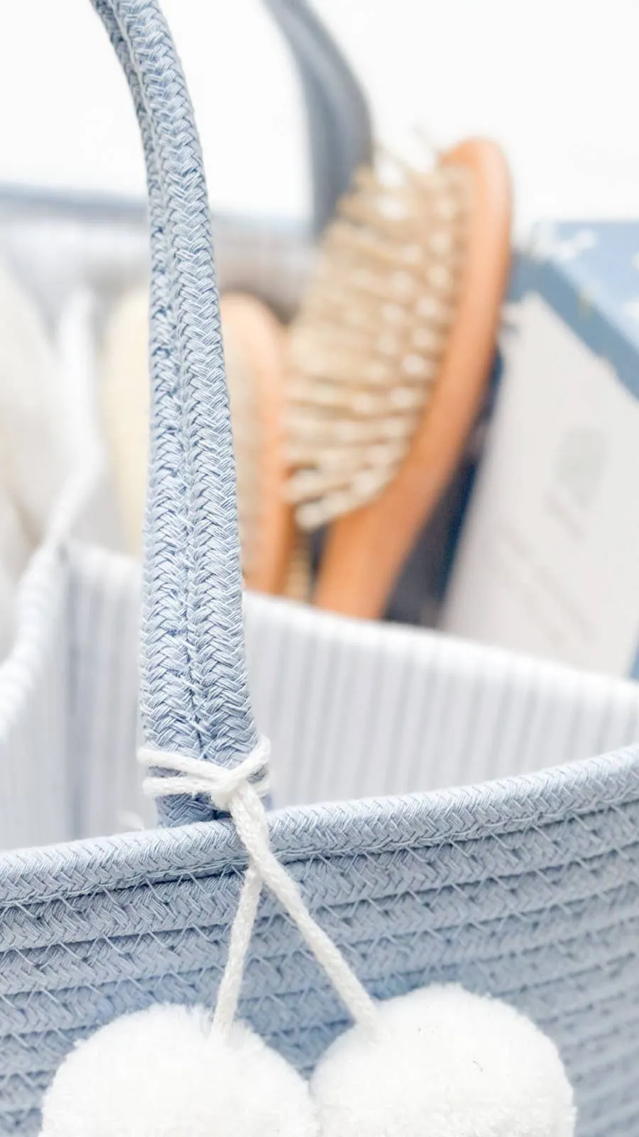 ROPE DIAPER CADDY - MISTY BLUE