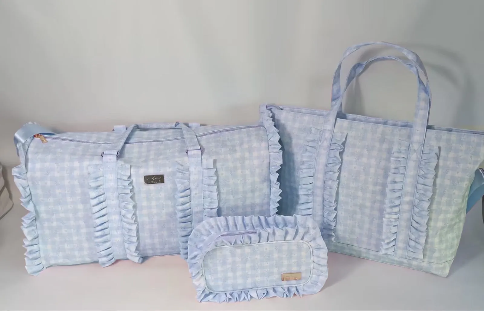 Ruffled Nylon Diaper Bag