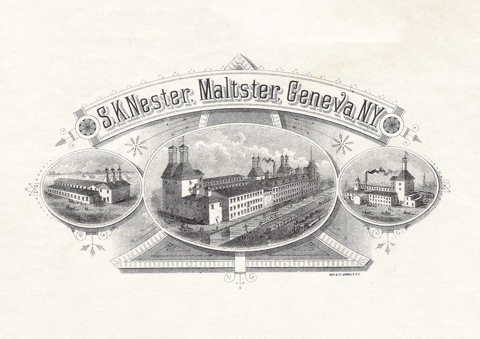 S. K. Nester, Maltster, Geneva, NY - Letterhead Graphic