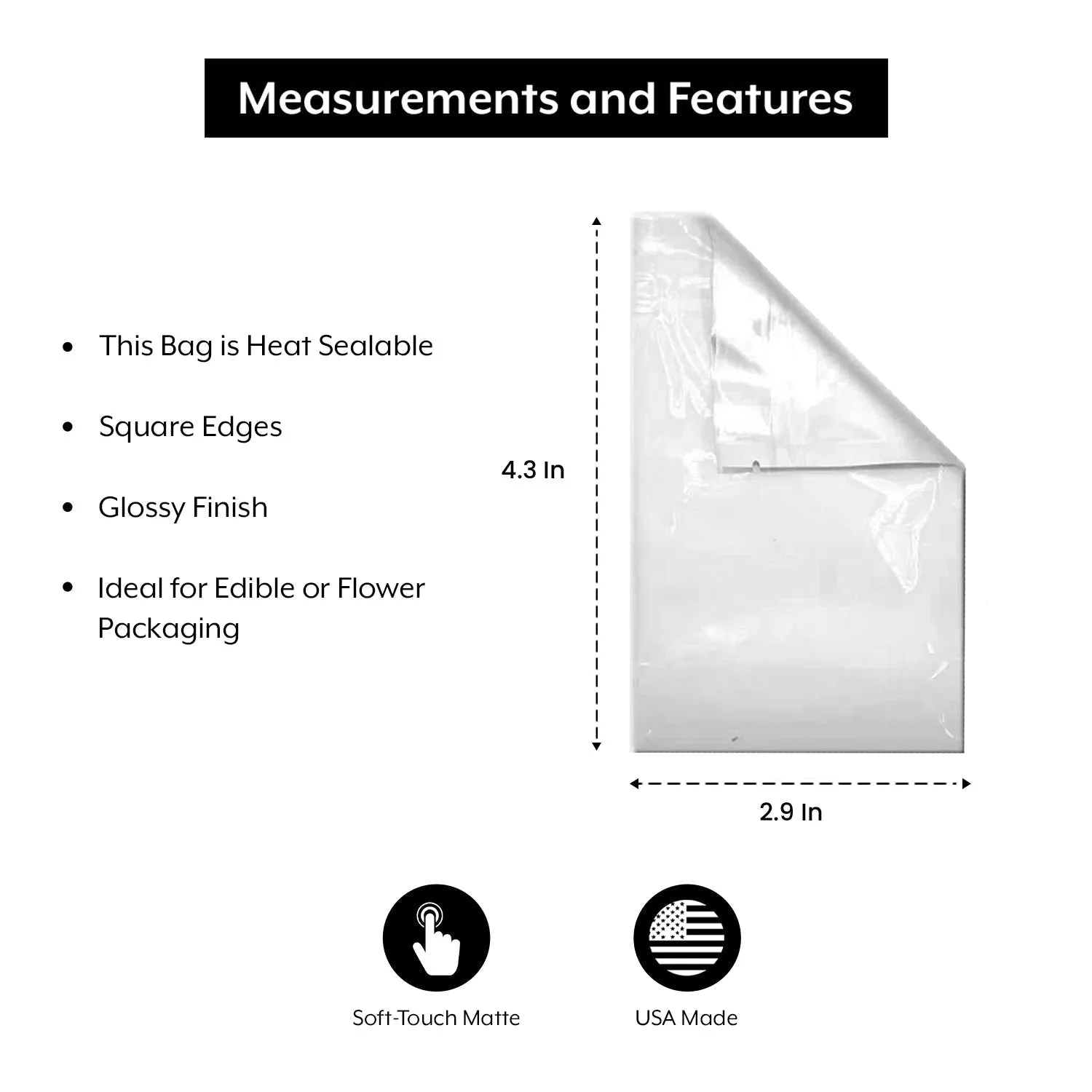 SAMPLE of Mylar Bag White/Clear - 1 Gram - 4.3 x 2.9" (1 Count)
