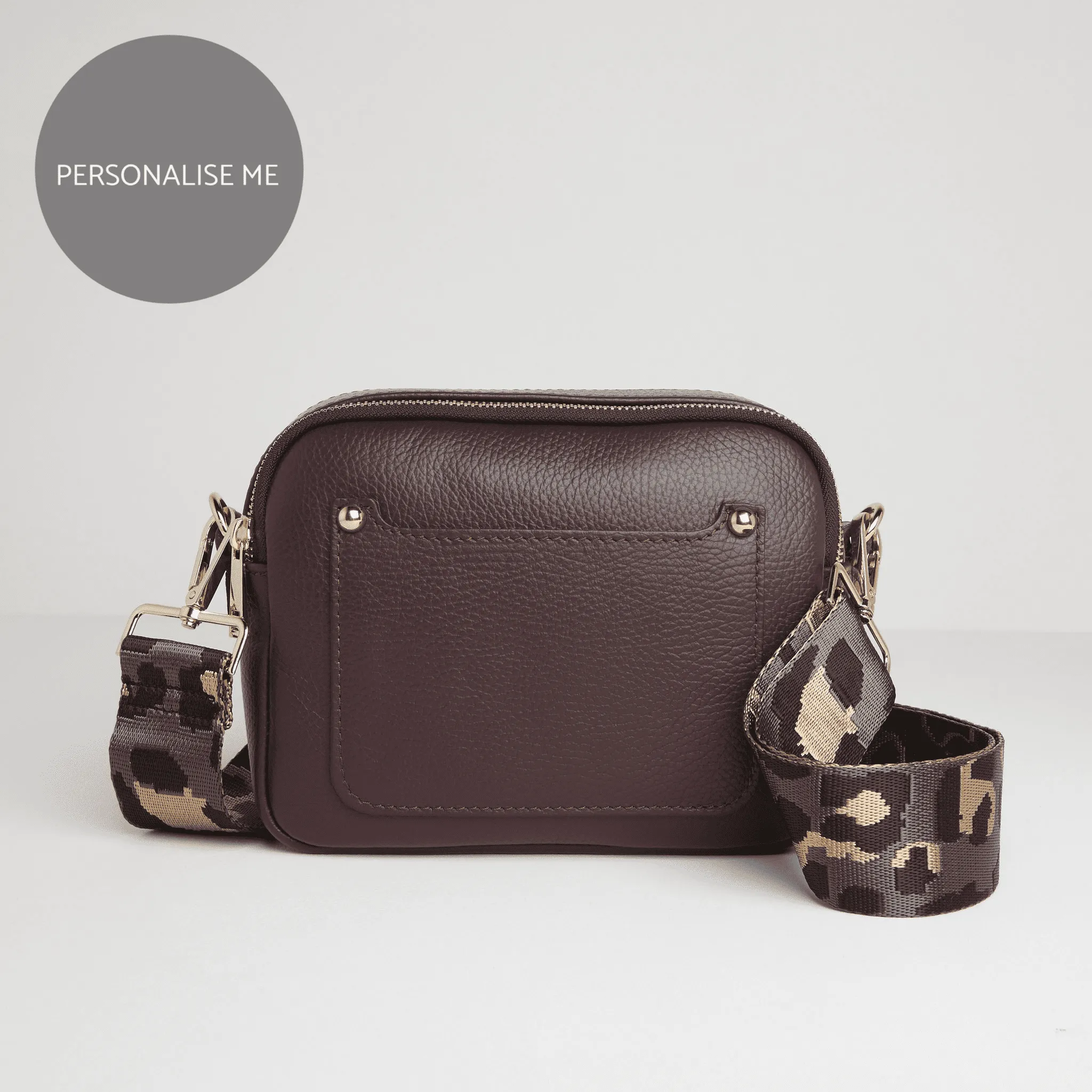 Sienna Crossbody Bag in Burgundy with Dark Leopard Strap