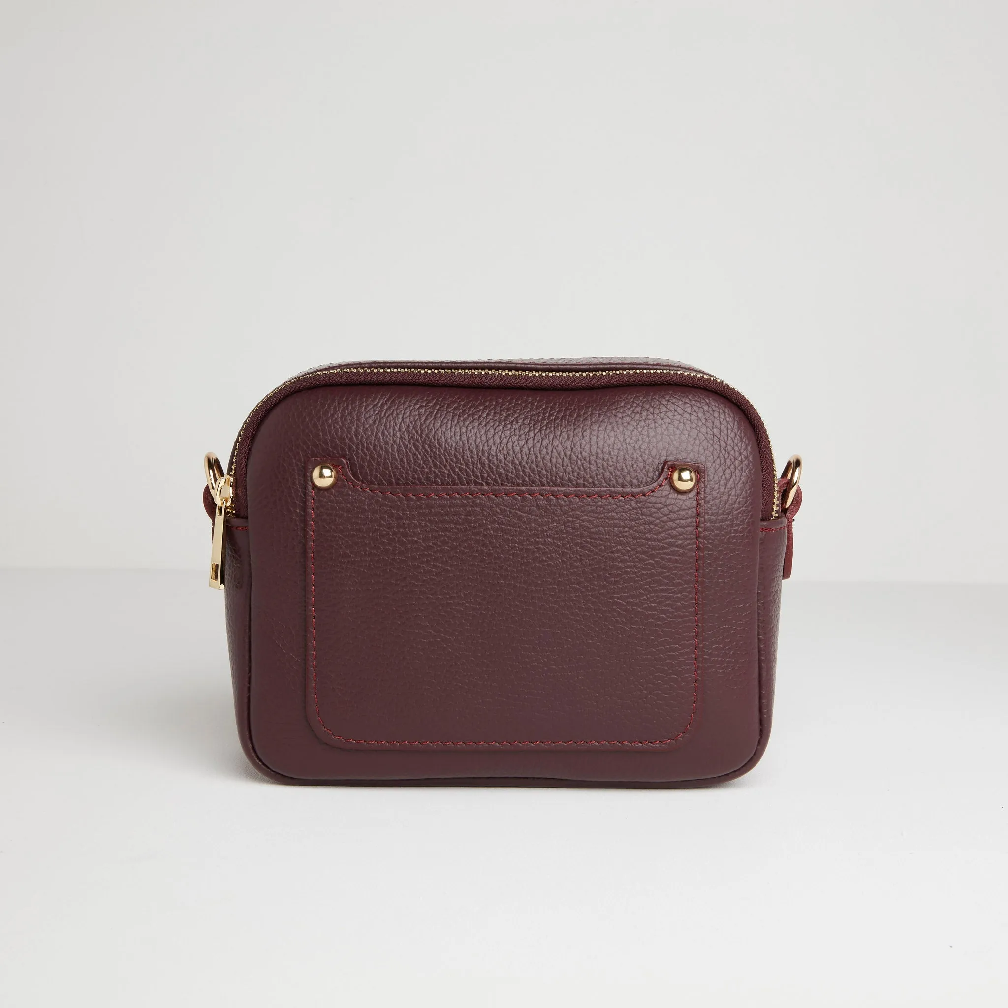 Sienna Crossbody Bag in Burgundy with Dark Leopard Strap