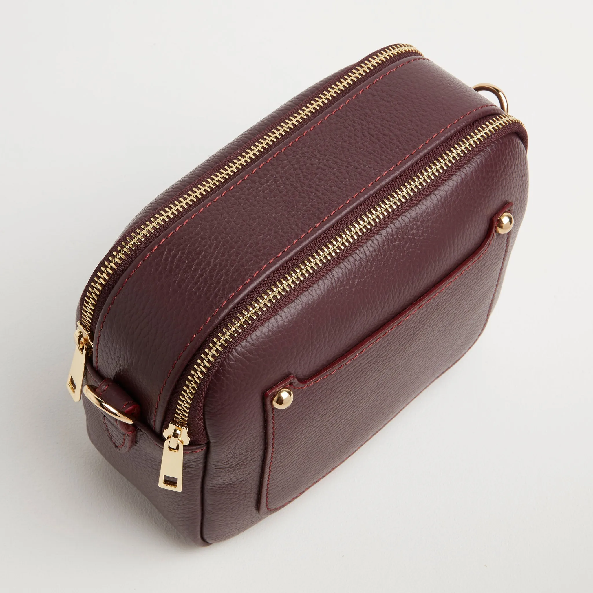 Sienna Crossbody Bag in Burgundy with Dark Leopard Strap