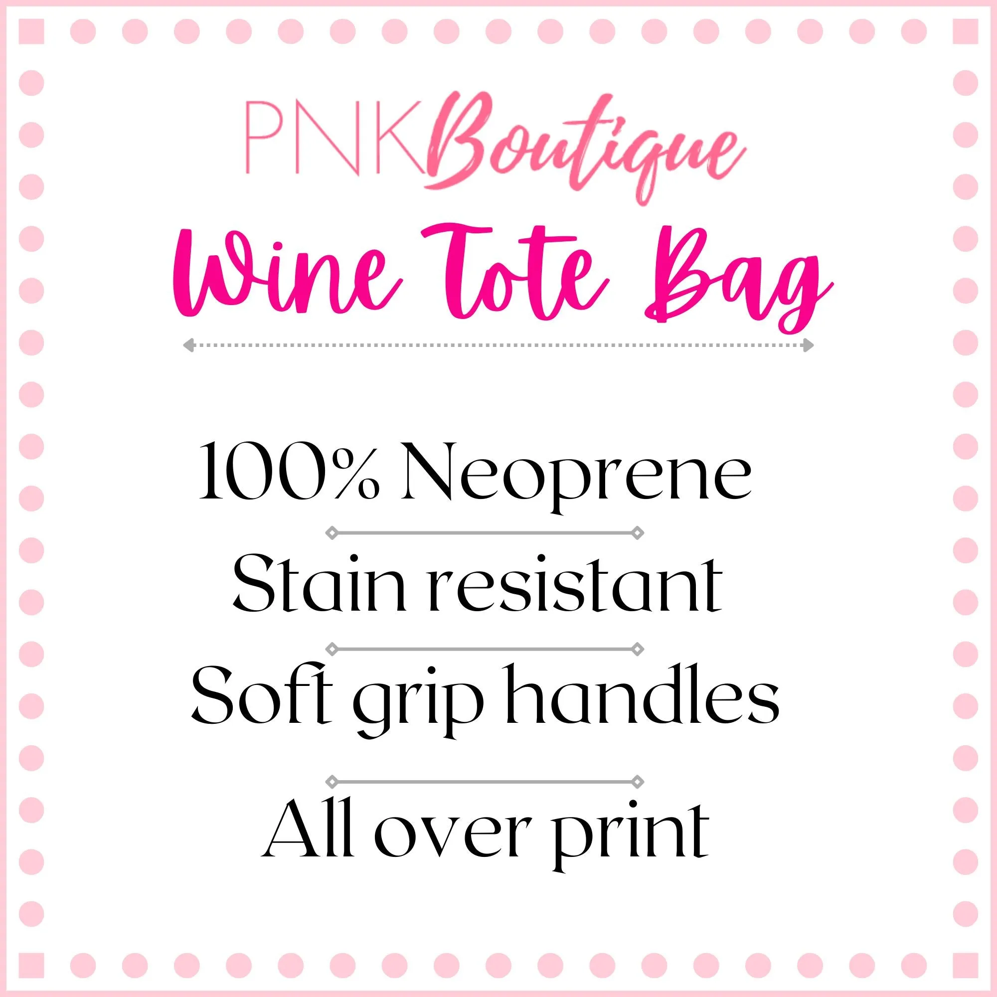 Sip Pretty Pink and Green Wine Tote Bag