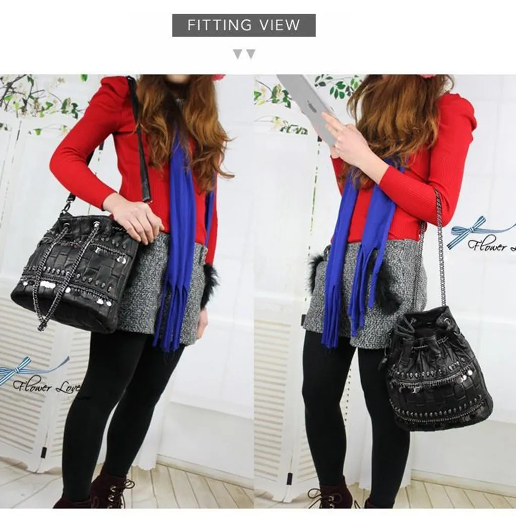 Skull Genuine Leather Bag for Women with Chain Handle