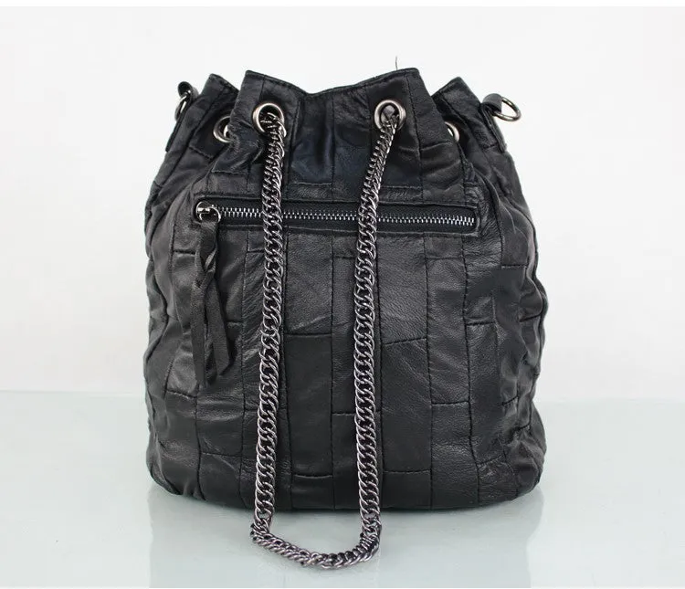 Skull Genuine Leather Bag for Women with Chain Handle