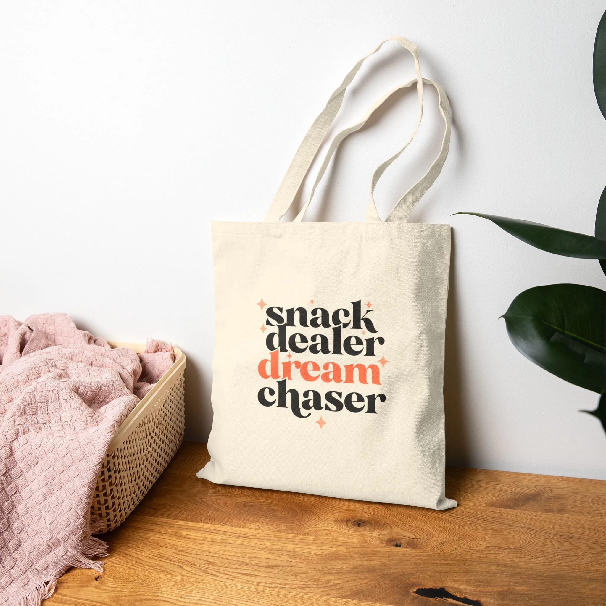 Snack Dealer Dream Chaser Cotton Canvas Tote Bag