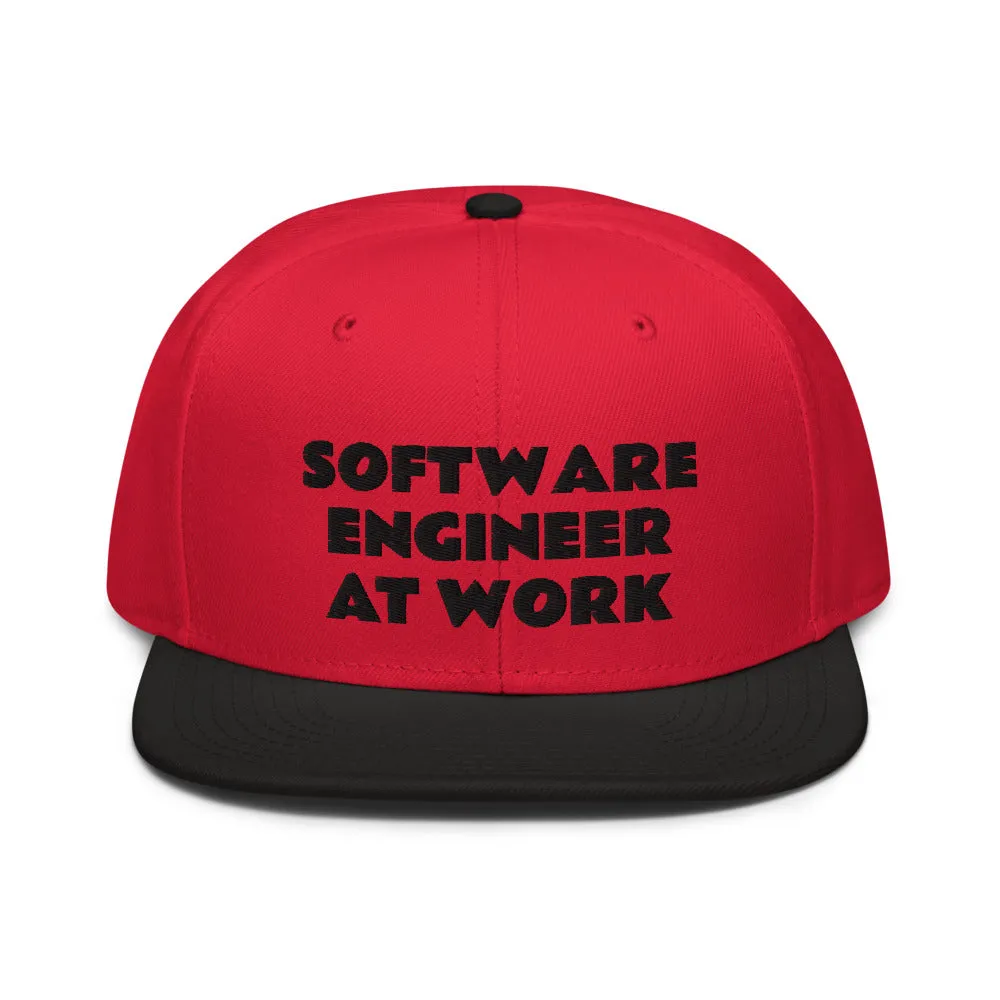 Snapback Hat "1052-0081 Software Engineer At Work (Black Logo)"