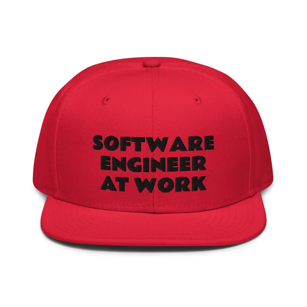 Snapback Hat "1052-0081 Software Engineer At Work (Black Logo)"