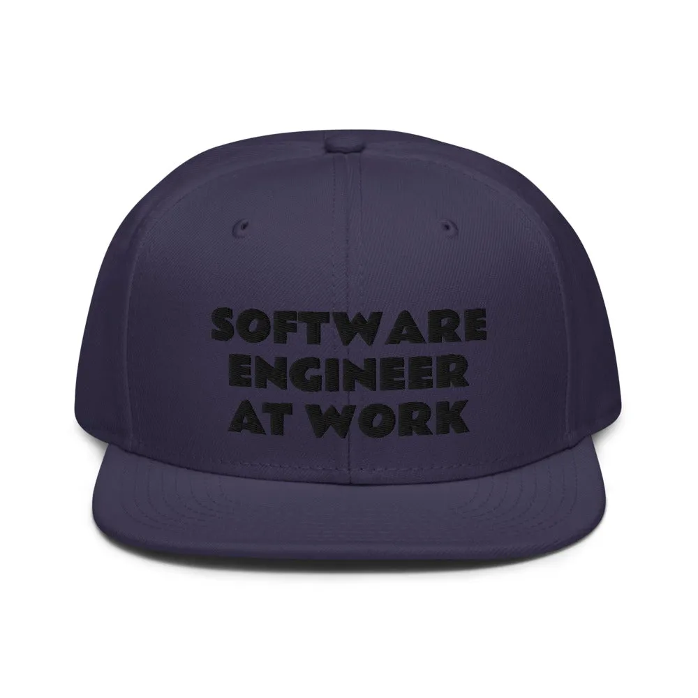 Snapback Hat "1052-0081 Software Engineer At Work (Black Logo)"
