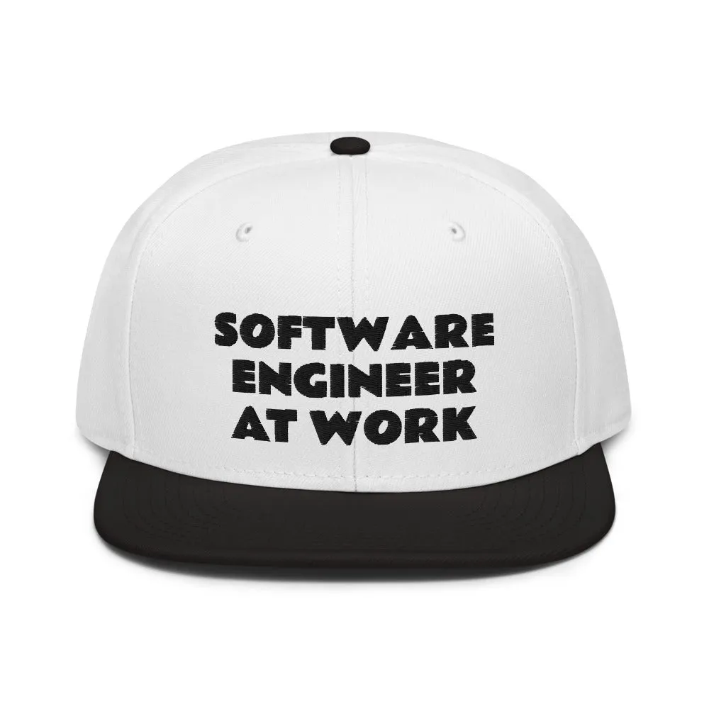 Snapback Hat "1052-0081 Software Engineer At Work (Black Logo)"