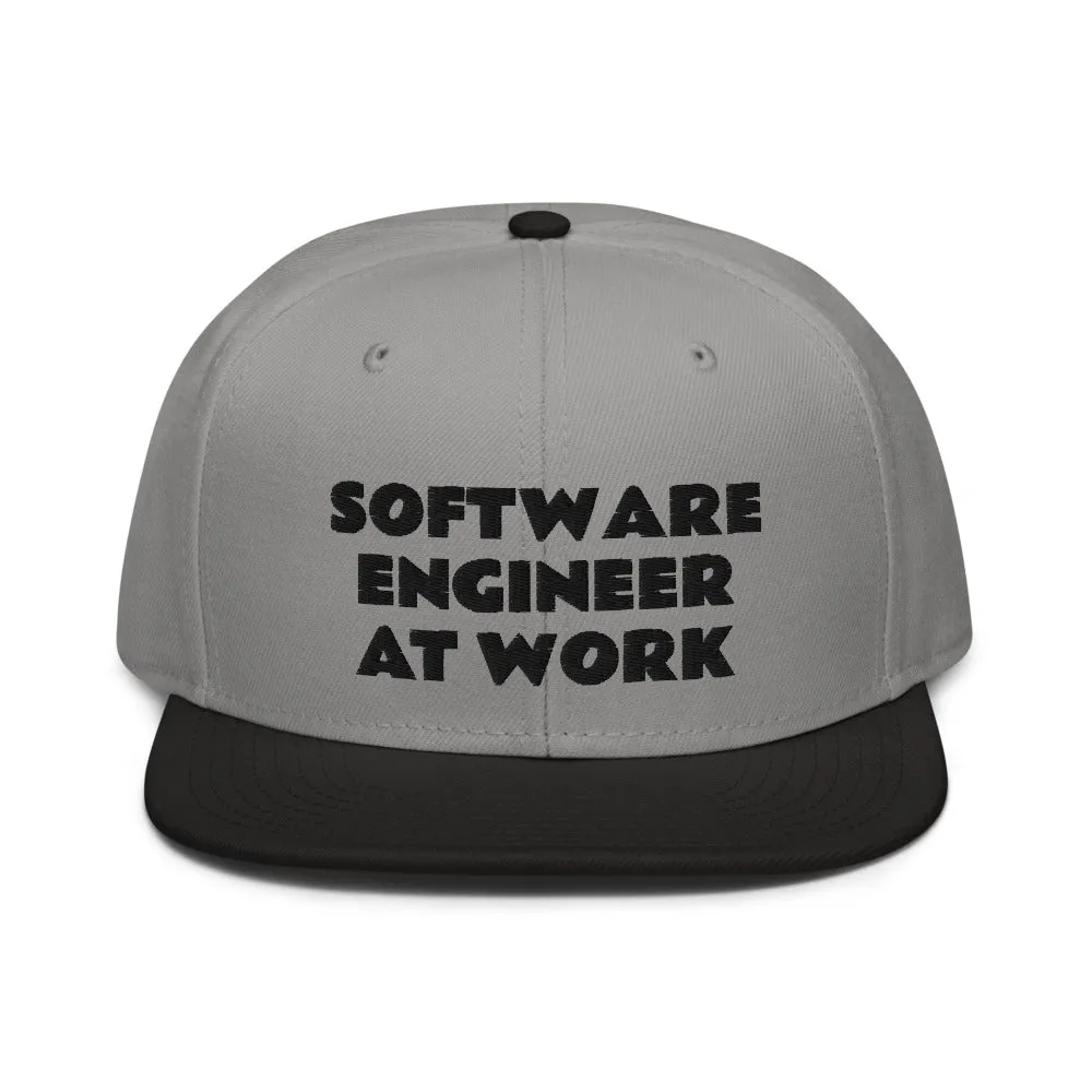 Snapback Hat "1052-0081 Software Engineer At Work (Black Logo)"