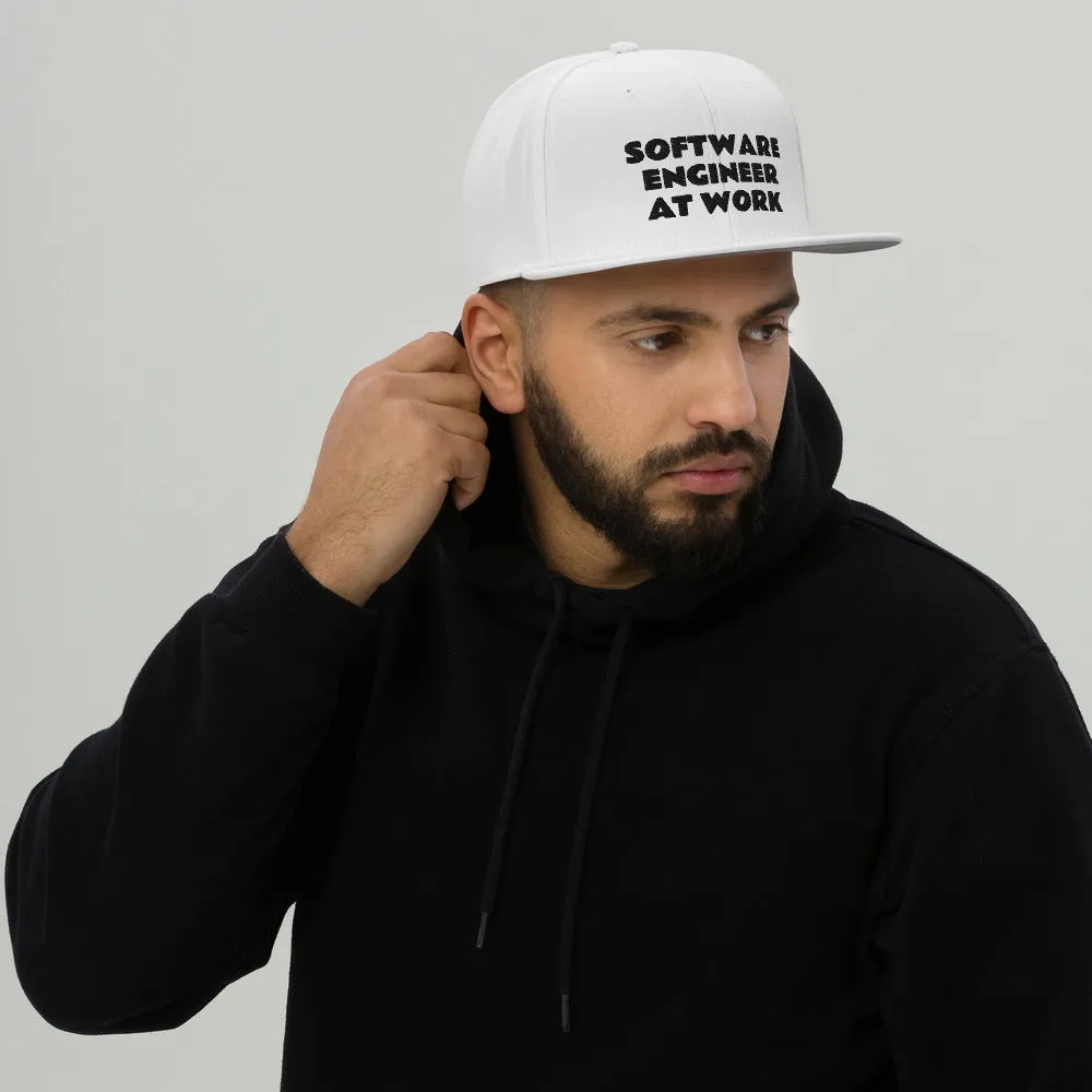 Snapback Hat "1052-0081 Software Engineer At Work (Black Logo)"