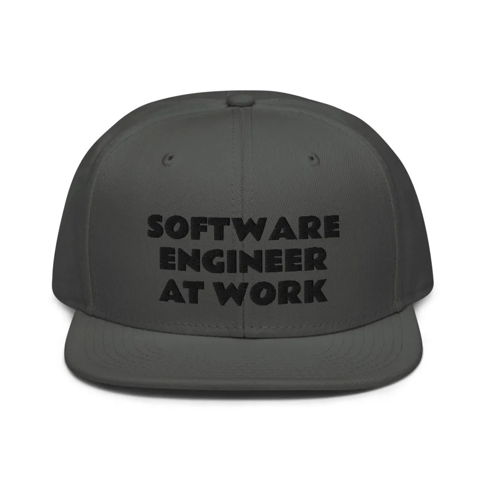 Snapback Hat "1052-0081 Software Engineer At Work (Black Logo)"