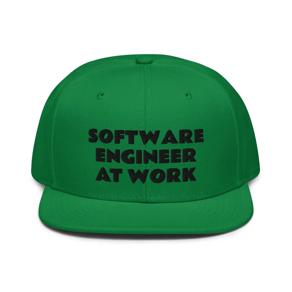 Snapback Hat "1052-0081 Software Engineer At Work (Black Logo)"