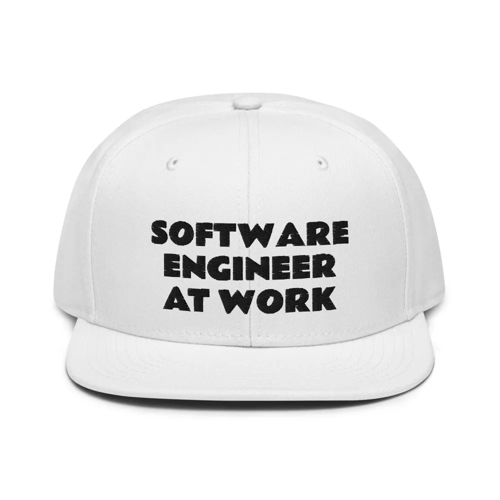 Snapback Hat "1052-0081 Software Engineer At Work (Black Logo)"