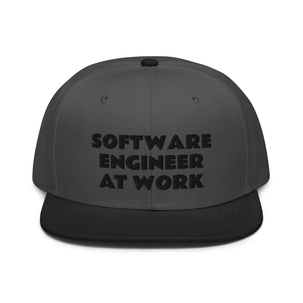 Snapback Hat "1052-0081 Software Engineer At Work (Black Logo)"