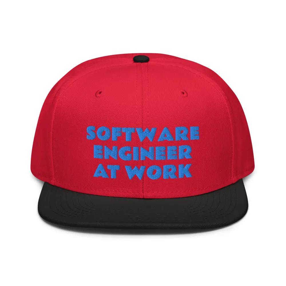 Snapback Hat "1052-0081 Software Engineer At Work (Blue Logo)"