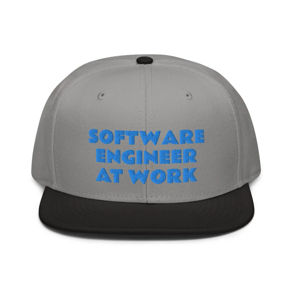 Snapback Hat "1052-0081 Software Engineer At Work (Blue Logo)"