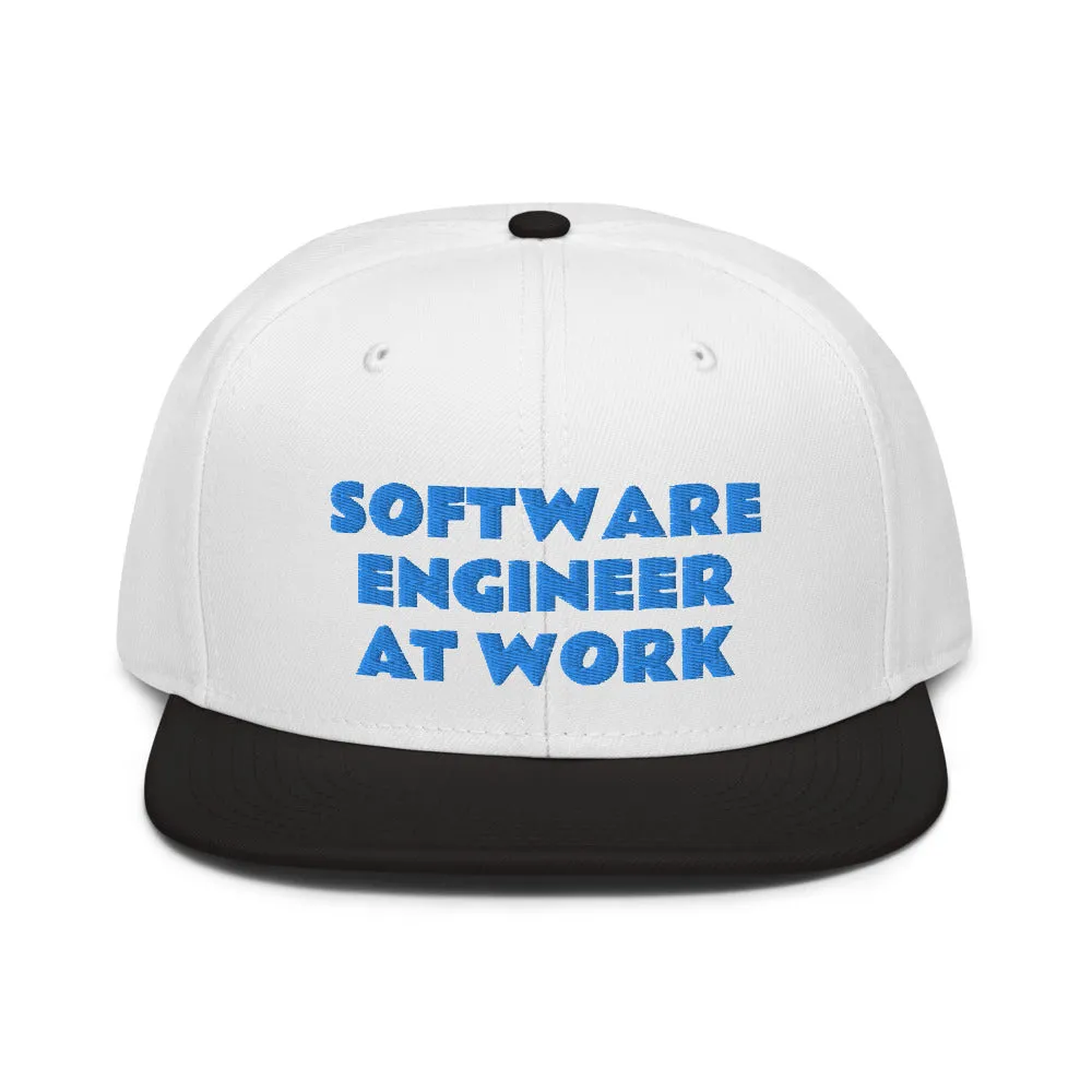 Snapback Hat "1052-0081 Software Engineer At Work (Blue Logo)"