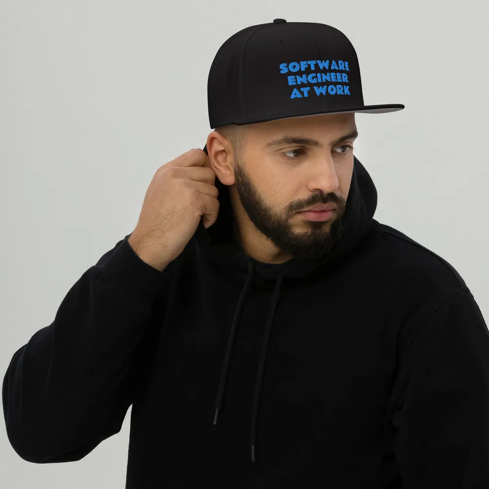 Snapback Hat "1052-0081 Software Engineer At Work (Blue Logo)"