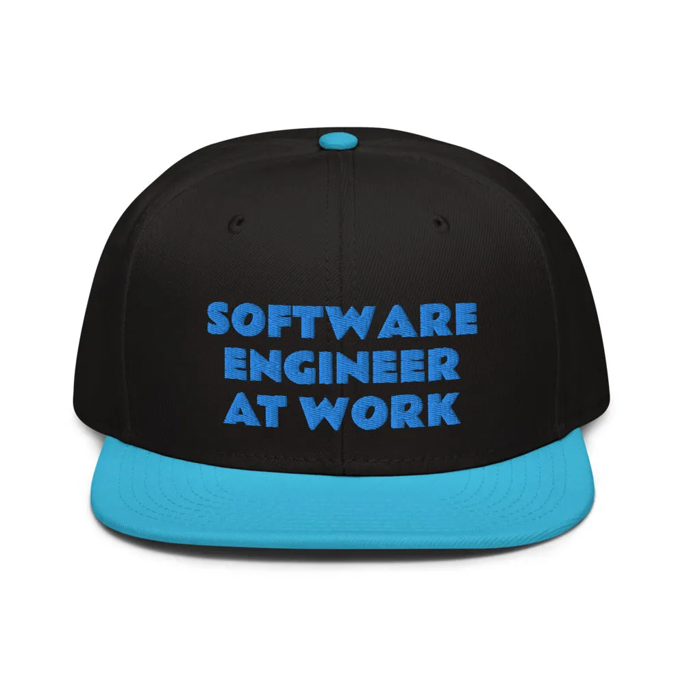 Snapback Hat "1052-0081 Software Engineer At Work (Blue Logo)"