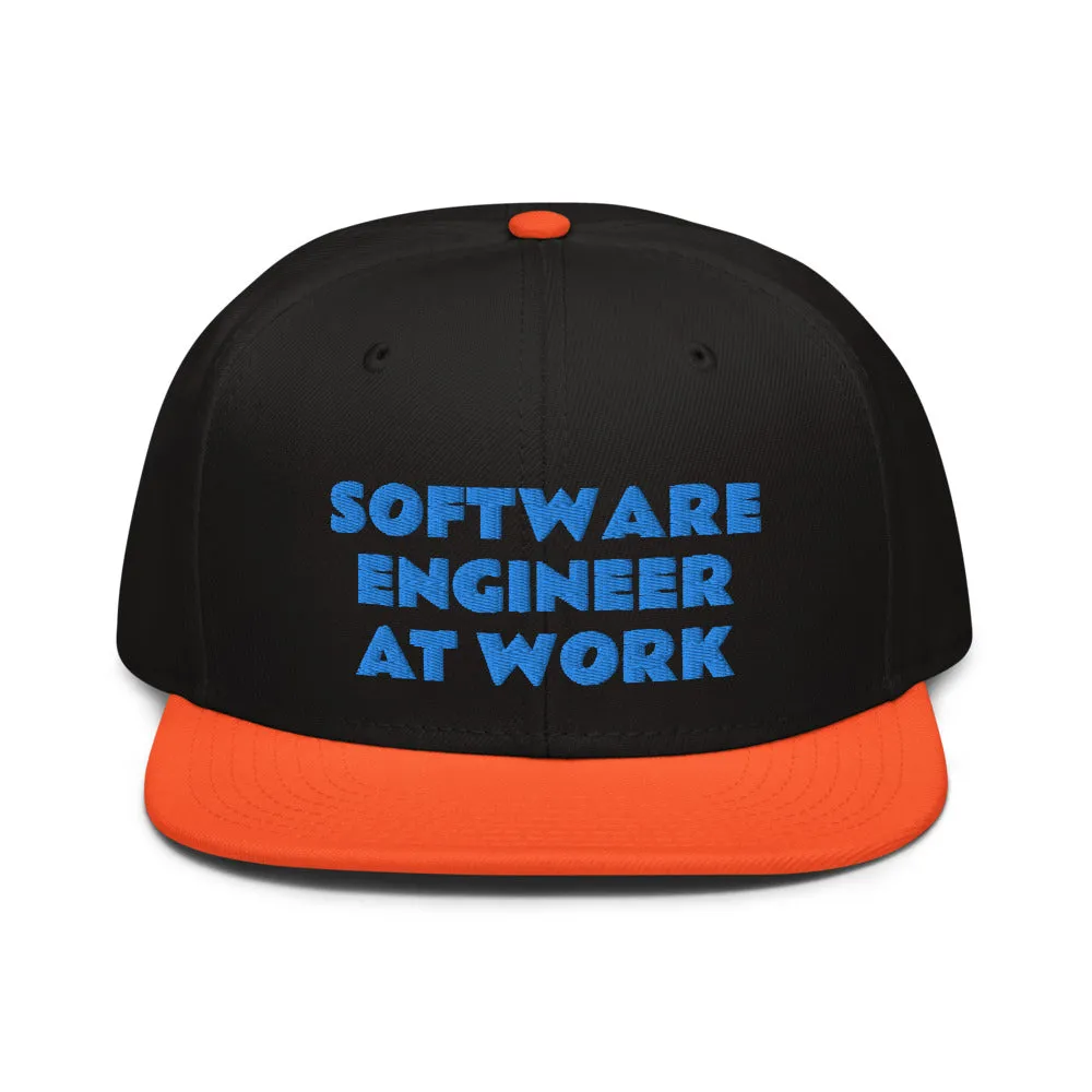 Snapback Hat "1052-0081 Software Engineer At Work (Blue Logo)"