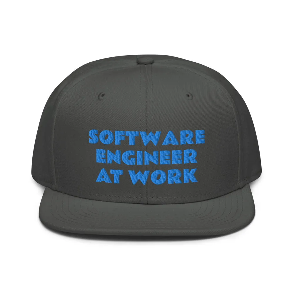 Snapback Hat "1052-0081 Software Engineer At Work (Blue Logo)"