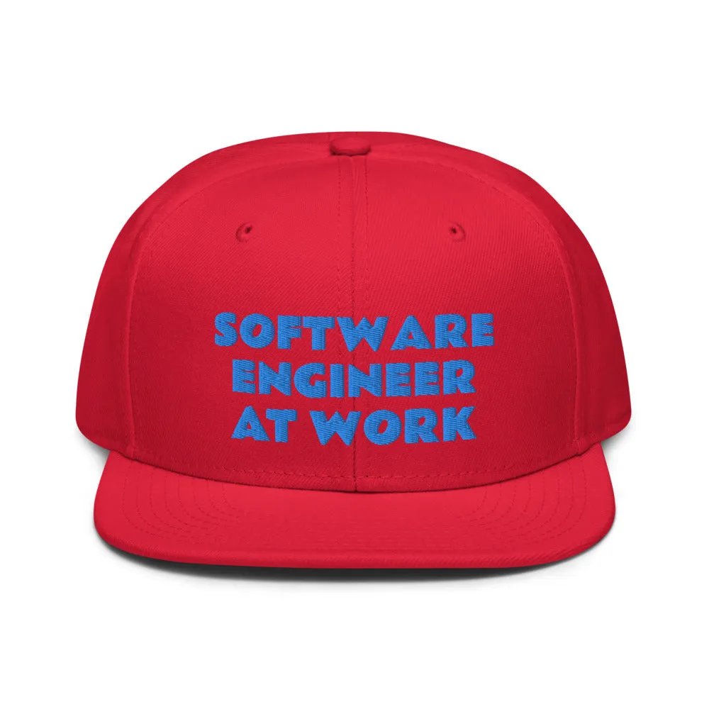 Snapback Hat "1052-0081 Software Engineer At Work (Blue Logo)"