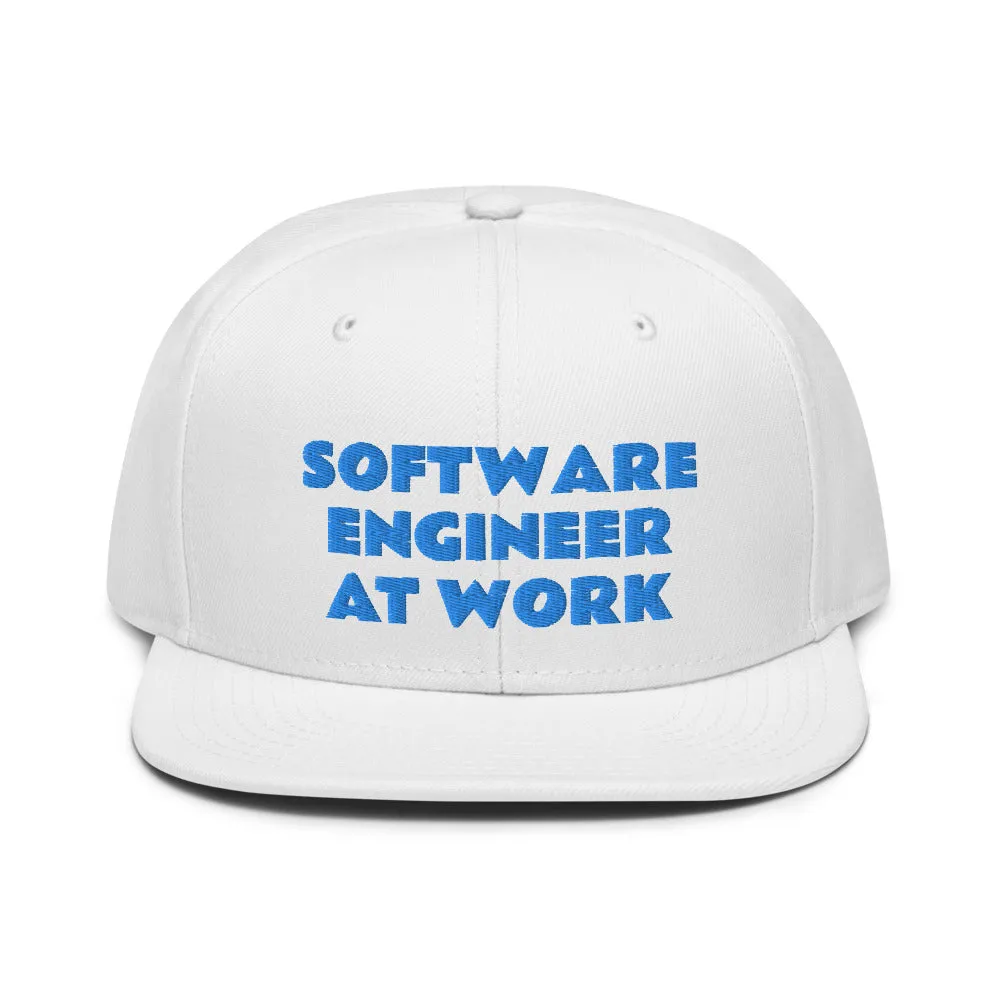 Snapback Hat "1052-0081 Software Engineer At Work (Blue Logo)"