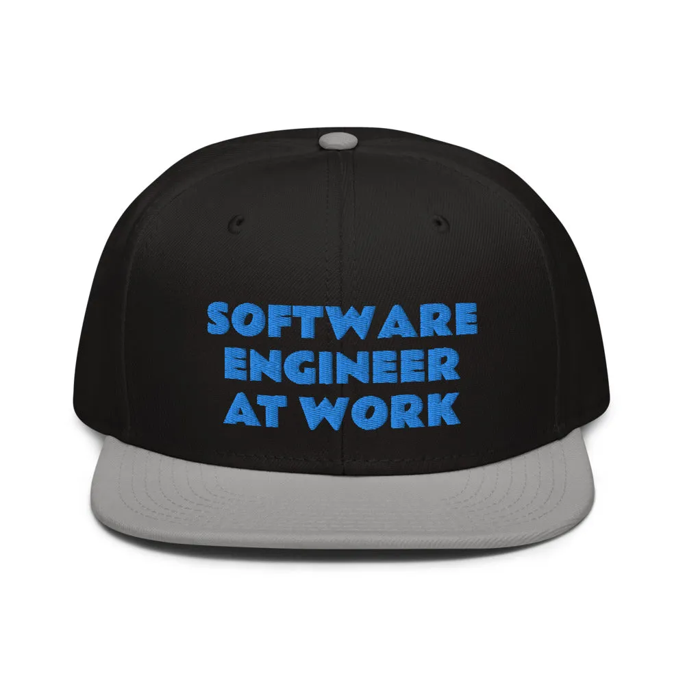 Snapback Hat "1052-0081 Software Engineer At Work (Blue Logo)"