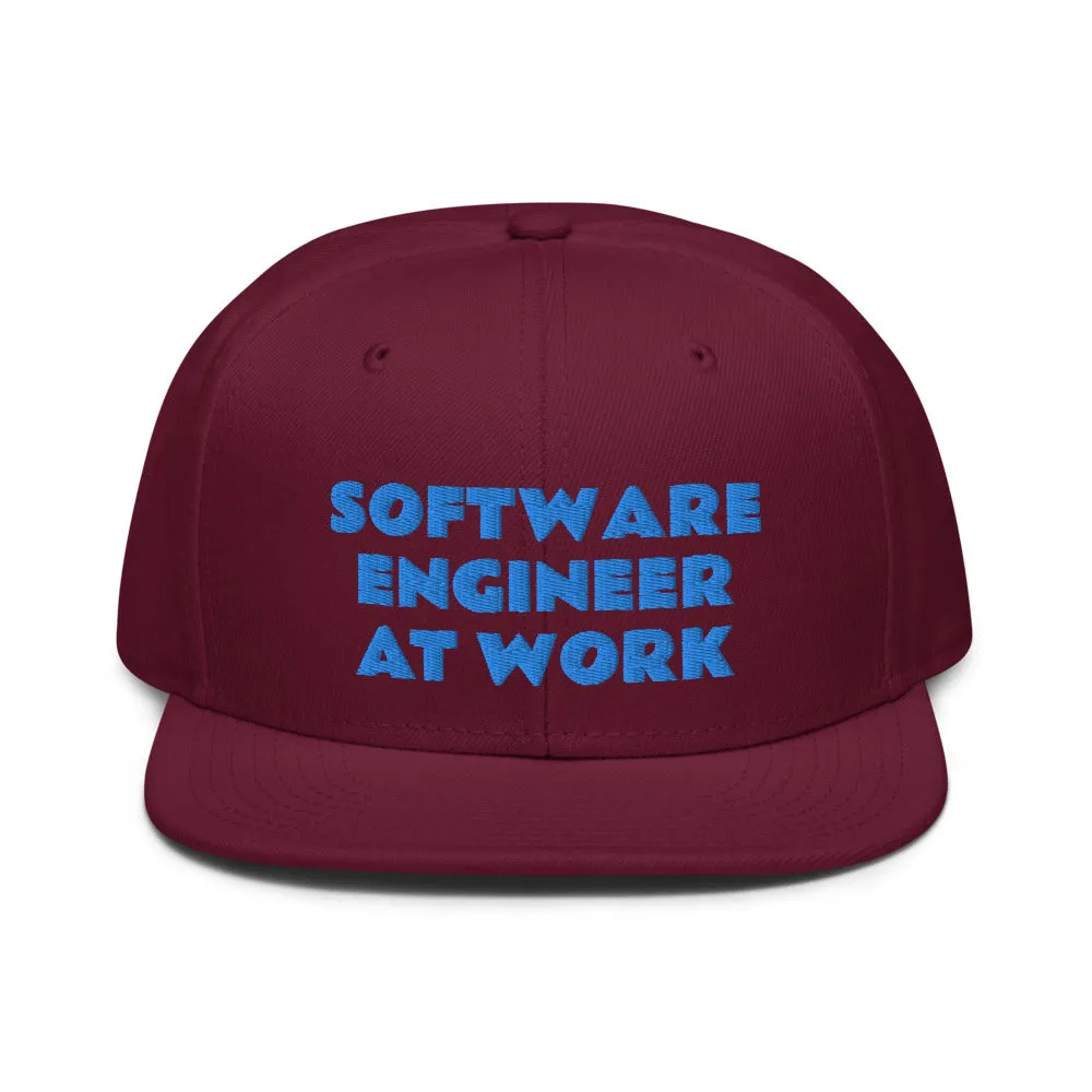 Snapback Hat "1052-0081 Software Engineer At Work (Blue Logo)"