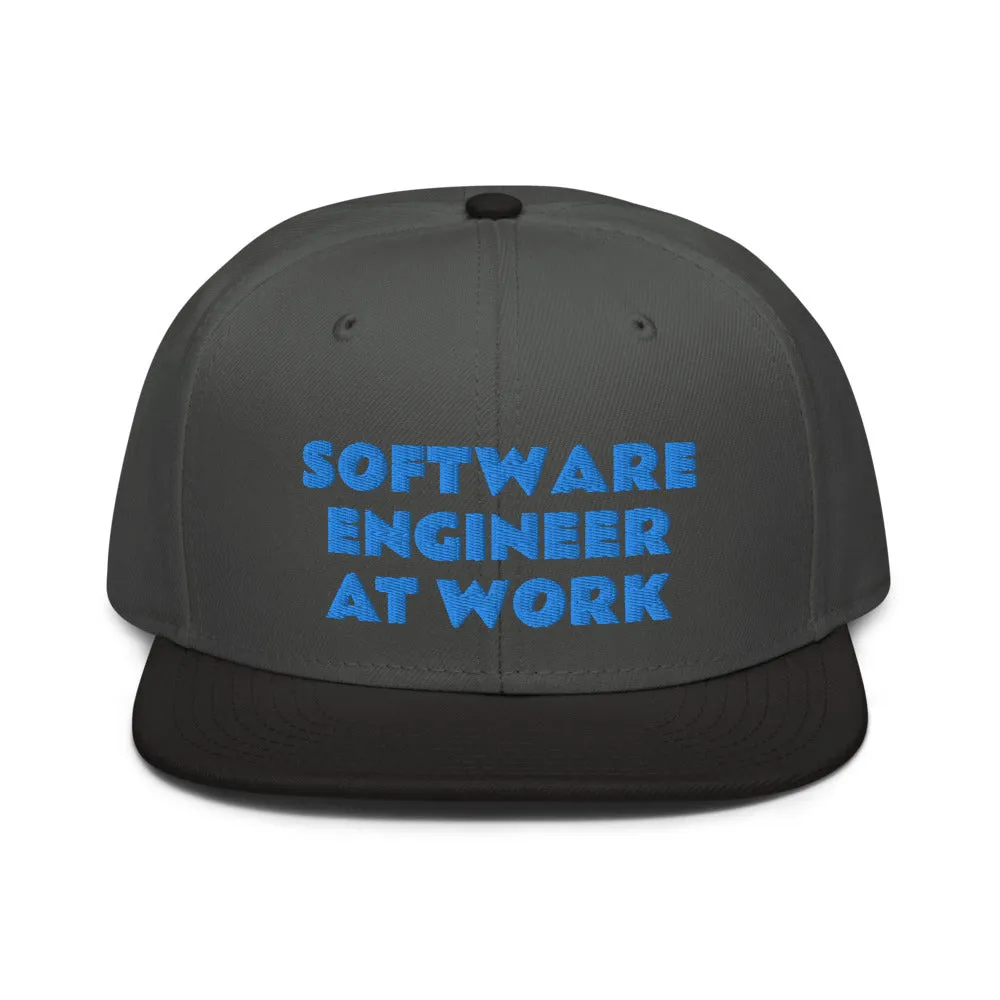 Snapback Hat "1052-0081 Software Engineer At Work (Blue Logo)"