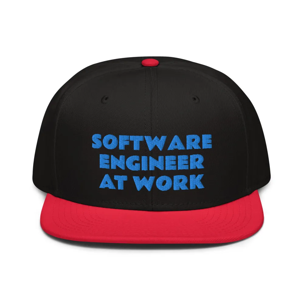 Snapback Hat "1052-0081 Software Engineer At Work (Blue Logo)"