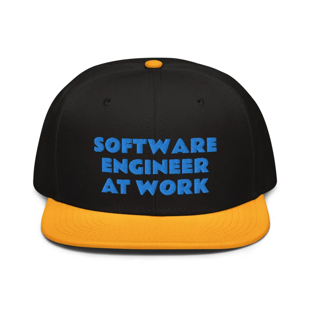 Snapback Hat "1052-0081 Software Engineer At Work (Blue Logo)"