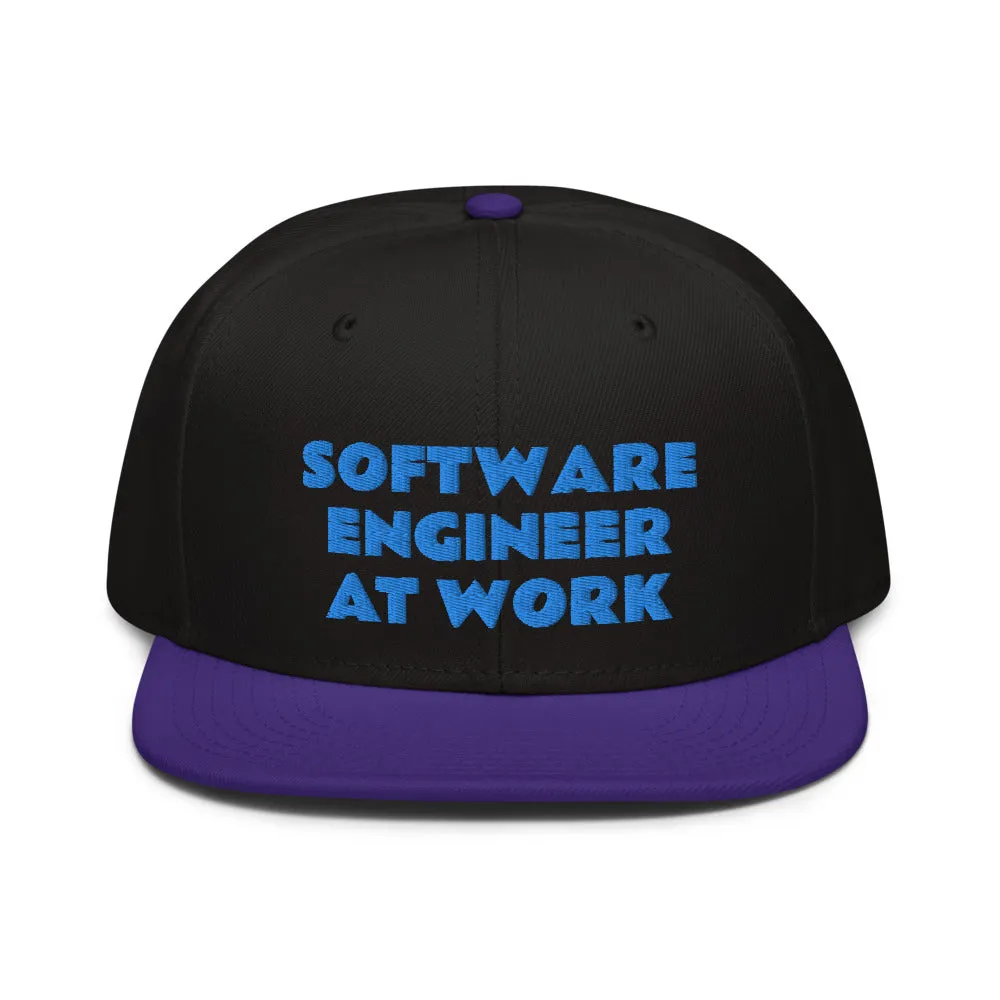 Snapback Hat "1052-0081 Software Engineer At Work (Blue Logo)"