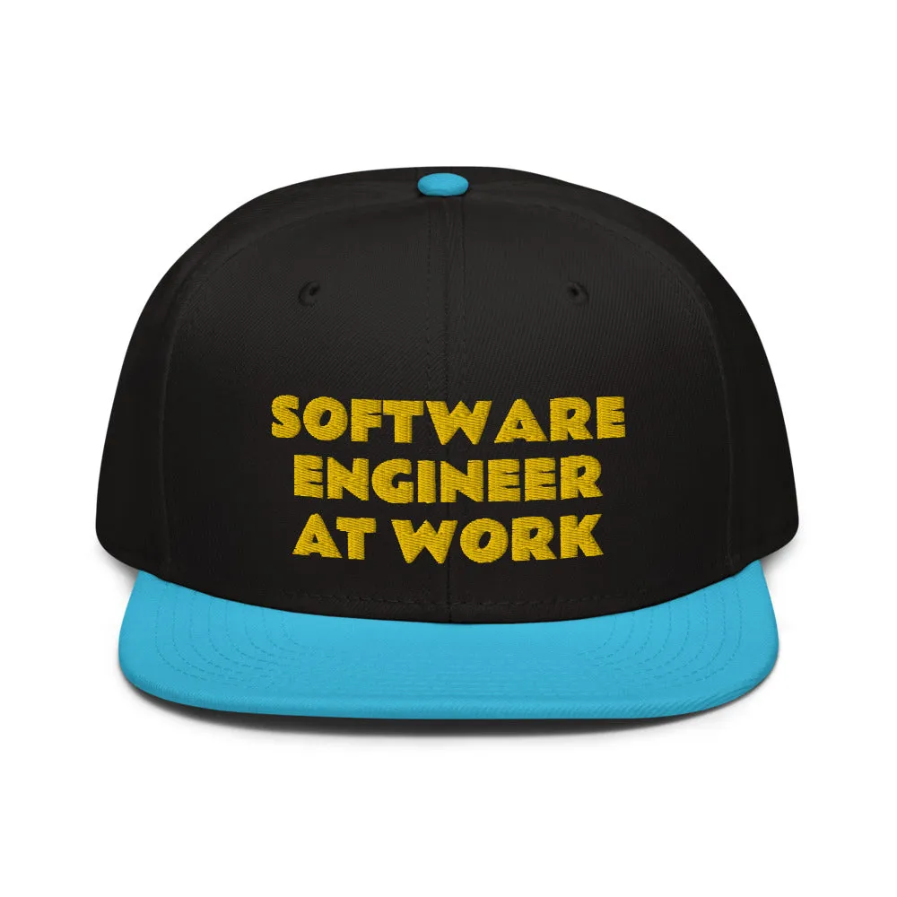 Snapback Hat "1052-0081 Software Engineer At Work (Yellow Logo)"
