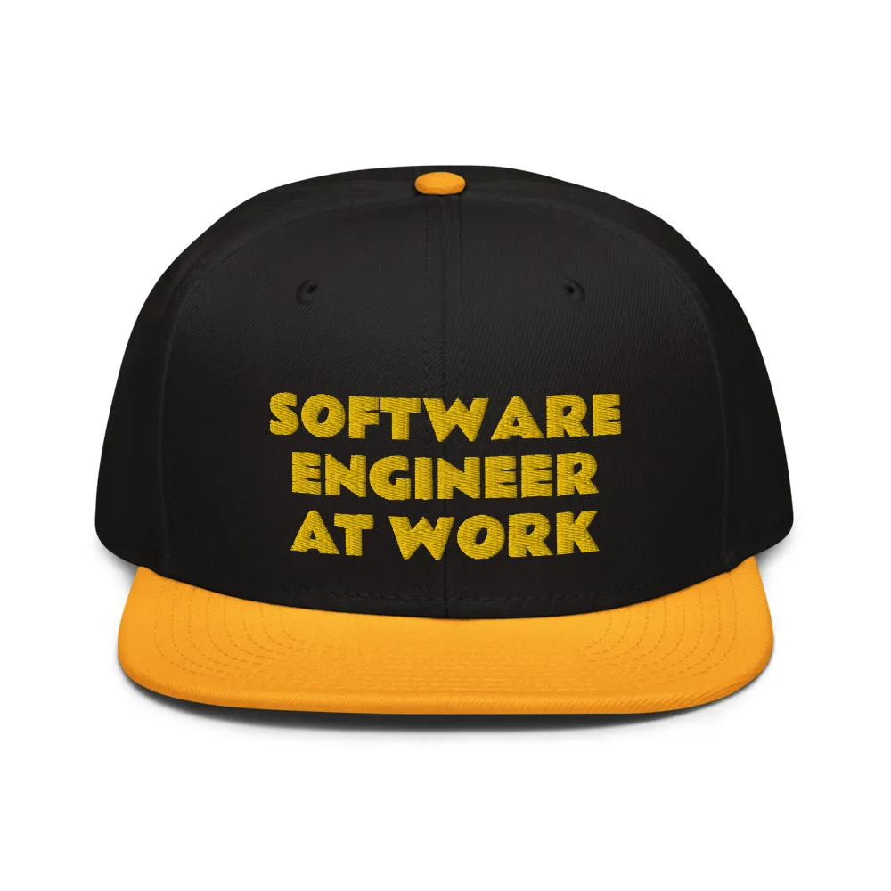 Snapback Hat "1052-0081 Software Engineer At Work (Yellow Logo)"