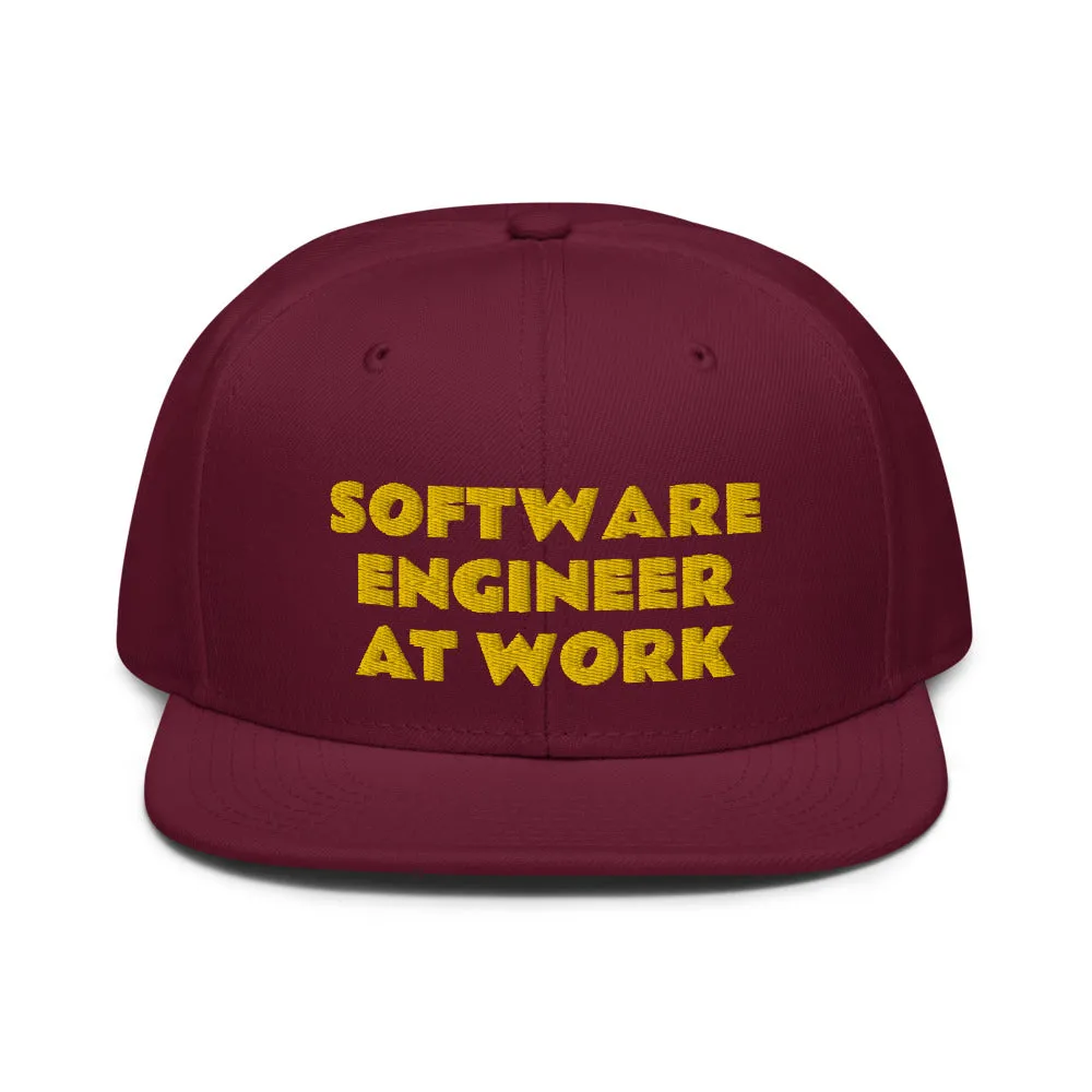 Snapback Hat "1052-0081 Software Engineer At Work (Yellow Logo)"
