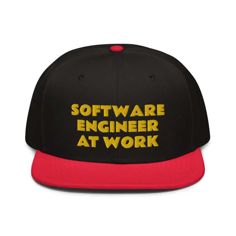 Snapback Hat "1052-0081 Software Engineer At Work (Yellow Logo)"