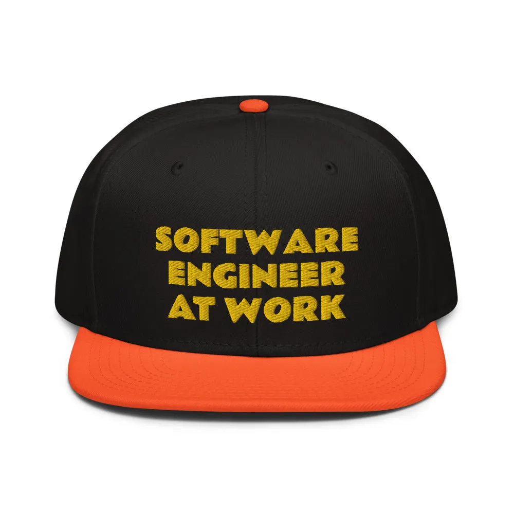 Snapback Hat "1052-0081 Software Engineer At Work (Yellow Logo)"